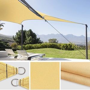 (1820) Outdoor Sun Shade Sail Rectangular 20’ x 12' Cloth for Patio,Pool,Deck